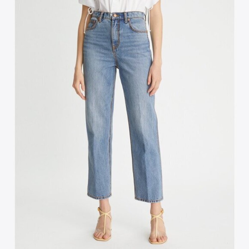 Tory Burch Women HIGH-RISE STRAIGHT JEAN size 29